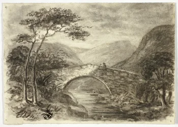 Steinbrücke in den Bergen