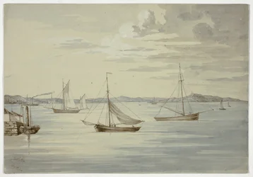 Blick auf Inchkeith und die Inseln des Firth of Forth von Granton