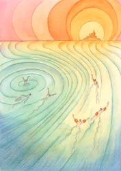 Wenn wir auf den Himmel „zielen“, sind wir wie Schwimmer, die den Strömungen auszuweichen versuchen, die uns von unserem Ziel fortreißen können, 2004