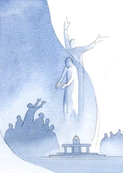 Christus ist wahrhaft eins mit uns durch sein Fleisch und Blut und auch eins mit dem Vater (zu dem er uns zieht) wegen seiner Göttlichkeit