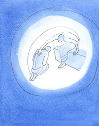 Gott Vater, der sich der schrecklichen Kosten der Menschwerdung bewusst ist, streckt durch seinen Heiligen Geist die Hand nach seinem geliebten Sohn aus, der bereitwillig einwilligt, zu unserer Erlösung auf die Erde zu kommen, 2003