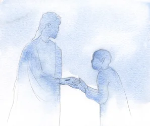 Seine Hand haltend, Seite an Seite mit ihm, muss ich für die Lebenden und die Verstorbenen bitten, seine verwundete Hand haltend