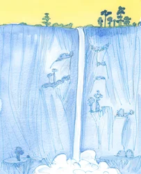 In seinem unveränderlichen Willen ist Gott wie der ständige und stetige Abstieg eines riesigen Waldwasserfalls