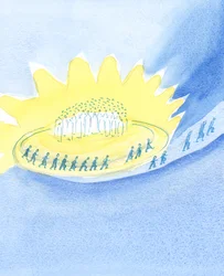 Im irdischen Leben ist es, als ob wir ein Rennen laufen, im vollen Blick von Christus und den Heiligen