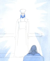 Bei der Erklärung seiner Demut erschien mir Christus nach der Konsekration als Hohepriester, gekleidet wie in alten Zeiten