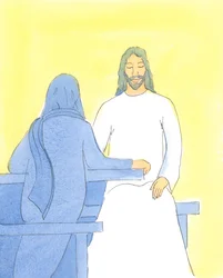 Jesus wurde erfrischt und erfreut, indem er in Bethanien in willkommener Stille mit seinen Freunden saß