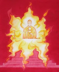 Die Gegenwart Jesu in der Eucharistie ist wie ein loderndes Feuer der Herrlichkeit