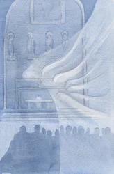 Die Engel beten Christus in der Heiligen Eucharistie an