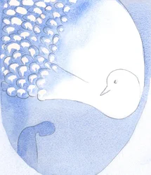 Der Heilige Geist - gesehen als ein schöner Vogel mit blendend weißen Federn - ist gegenwärtig und wirkt in uns
