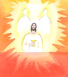 Als Christus im Obergemach betete, vor seinem Leiden, betete er im Heiligen Geist zu seinem himmlischen Vater