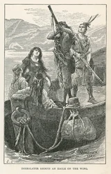 Deerslayer schießt einen Adler im Flug (Gravur)