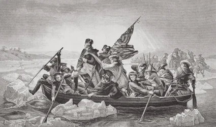 Washington überquert den Delaware in der Nähe von Trenton, New Jersey, Weihnachten 1776, aus 