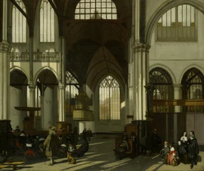 Innenraum der Oude Kerk in Amsterdam, Blick durch das Querschiff nach Norden