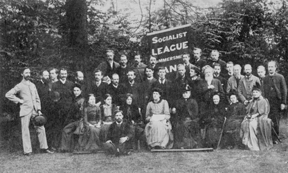 William Morris und die Hammersmith Socialist League, ca. 1885