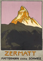 Plakat, das Zermatt, Schweiz bewirbt