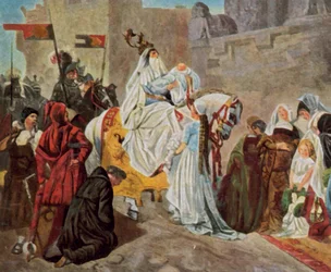 Rückkehr von Graf Eberhard von Württemberg nach der Schlacht von Döffingen