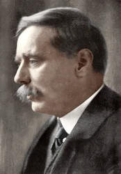 Herbert George Wells, britischer Schriftsteller, 1914