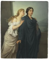 Rechteckige Plakette, Antigone und Ismene