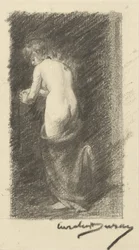 Studie einer nackten Frau, von hinten gesehen