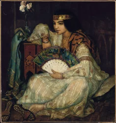 Eine sitzende orientalische Schönheit