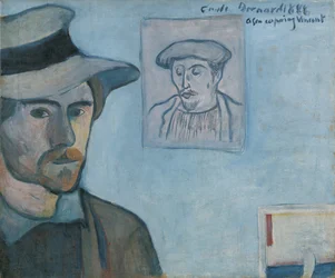 Selbstporträt mit Porträt von Gauguin, 1888