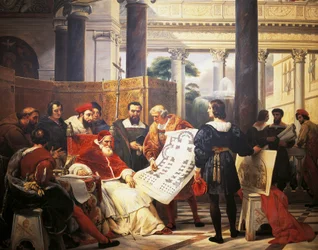 Papst Julius II. beauftragt Bramante, Michelangelo und Raffael mit dem Bau des Vatikans und des Petersdoms