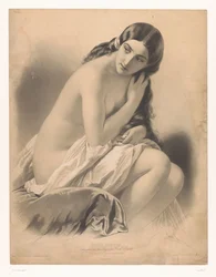 Sitzende nackte Frau, die eine Wespe betrachtet (Die Wespe, Studien ausgewählter Künstler, Études choisies)