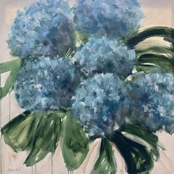 Lebendige blaue Hortensien