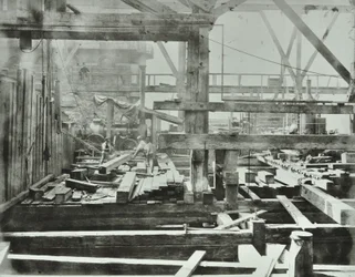 Blackfriars Bridge: Bauarbeiten im Gange, 1869