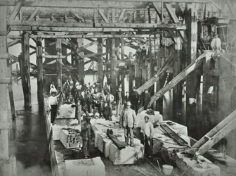Blackfriars Bridge: Bauarbeiter, 1869