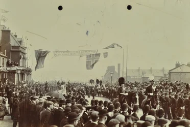 Blackwall Tunnel: Zeremonie zur Eröffnung des Tunnels durch den Prinzen von Wales, später König Edward VII., und Prinzessin Alexandra, 1897