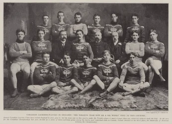 Kanadische Lacrosse-Spieler in England, das Toronto-Team auf einem sechswöchigen Besuch in diesem Land