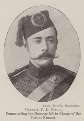 Kapitän F. E. Bishop, Kommandant der Haussas, die im Fort in Kumasi zurückgelassen wurden