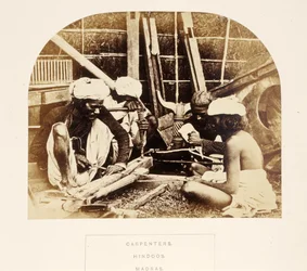 Zimmerleute, Hindus, Madras, aus The People of India, von J. Forbes Watson, veröffentlicht 1868