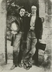 David Octavius Hill (links) und W B Johnstone, Direktor der Scottish National Gallery