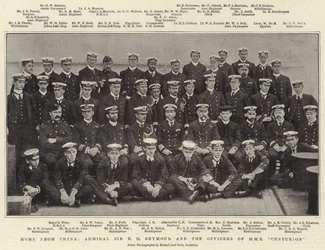 Heimkehr aus China, Admiral Sir E. H. Seymour und die Offiziere der HMS Centurion