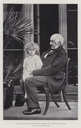 Mr Gladstone und seine Enkelin, Dorothy Drew, Hawarden, Oktober 1893