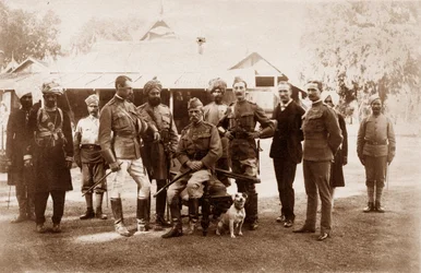 Narrain Sing, Hassan Ali, Major Hamilton D. Taylor, Ram Singh, Mohamad Khan, HSR Sir Fred, Col. P. Carew, ca. 1886