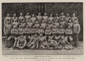 Ab an die Front, erfahrene Telegrafisten der 24. Middlesex Rifle Volunteers, Army Post Office Corps