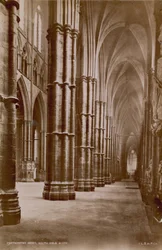 Postkarte mit einem Bild des südlichen Seitenschiffs der Westminster Abbey