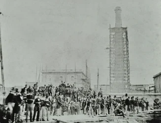 Southern Outfall Sewer, Crossness: Würdenträger vor Ort, 1865