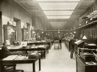 Der Drucksaal des British Museum, ca. 1900, aus 