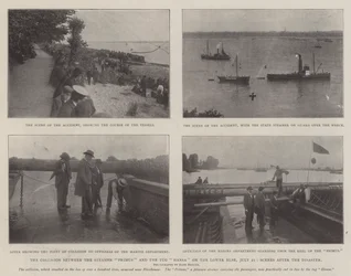 Die Kollision zwischen dem Dampfer Primus und dem Schlepper Hansa auf der Unterelbe, 21. Juli, Szenen nach der Katastrophe