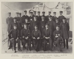 Der Herzog von York und seine Offiziere an Bord der Crescent