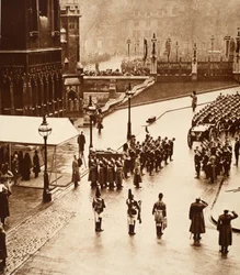 Der Trauerzug formiert sich in der Westminster Hall, 1936