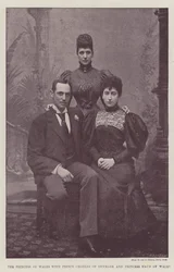 Die Prinzessin von Wales mit Prinz Charles von Dänemark und Prinzessin Maud von Wales