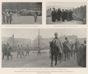 Die Vereidigung von Rekruten der Berliner Garnison vor dem deutschen Kaiser am 23. November
