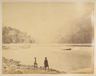 Der Teesta bei Bheerkotee. Ansichten von Darjeeling. 1870er Jahre