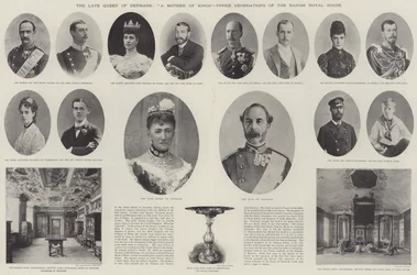 Die verstorbene Königin von Dänemark, eine Mutter von Königen, drei Generationen des dänischen Königshauses