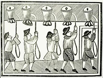 Ein Geläut von Kirchenglocken, aus einer Sammlung von Broschüren über Esoterik, ca. 16. Jahrhundert